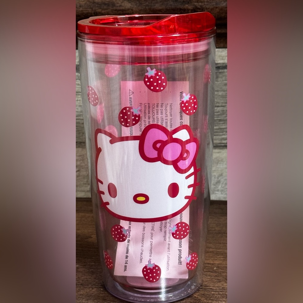 Hello Kitty Strawberry Double Wall Travel Tumbler - NEW